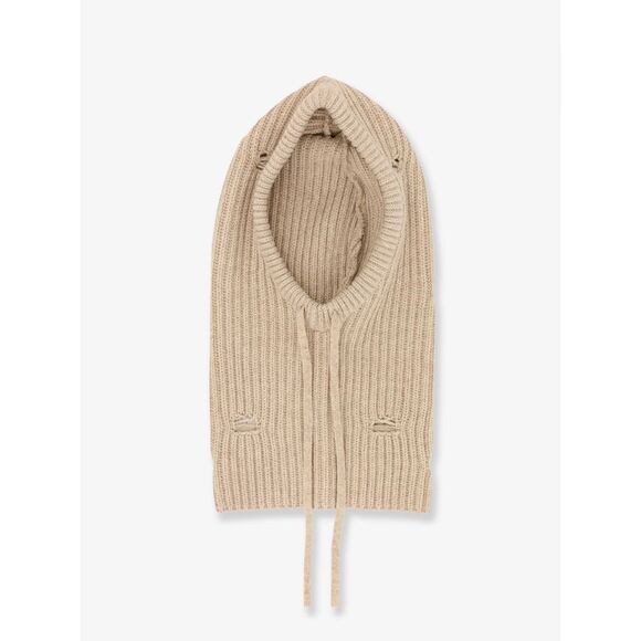 Mm6 Maison Margiela Women Wool Blend Balaclava With Distressed Effect - Picture 1 of 3